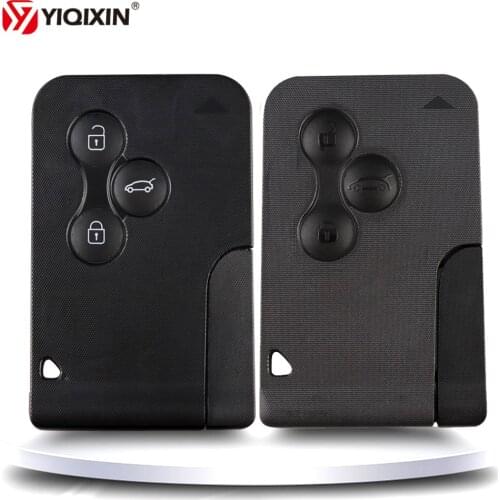 YIQIXIN Car Key Fob Shell With Small Key 3 Button Smart Card For Renault Clio Logan Megane 2 3 Koleos Scenic Card Case