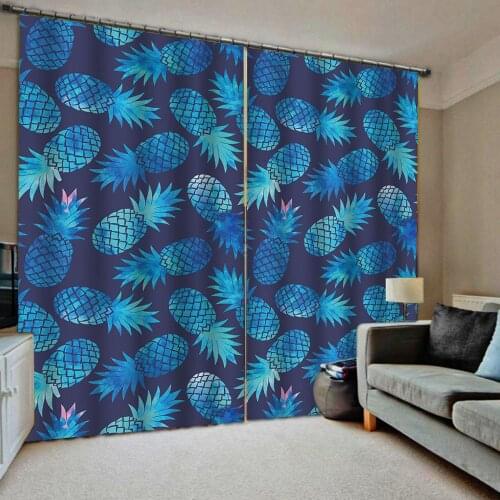 Home Decor Blackout Curtains 3D Printing Curtain Living Room Bedroom Creative pineapple Drapes
