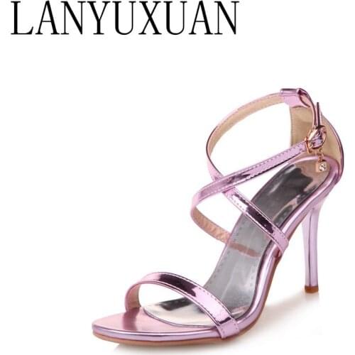 2017 New Hot Fashion Shoes Women Thin High Heels Buckle Strap Sexy Summer Women Pumps for Party/Wedding Plus Size 3-19 171
