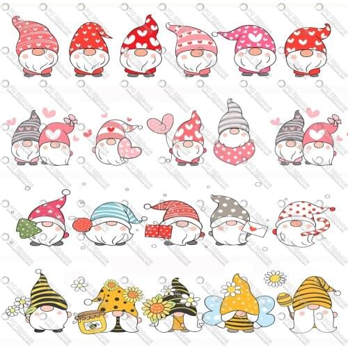 1" Cute Cartoon Halloween/Christmas Gnomes Printed Custom Ribbons for DIY Crafts Hair Bow Lanyard/Satin /Grosgrain Ribbon CA277