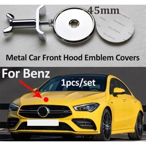 1pcs Car Styling 45MM Auto Head Bonnet Label Cover for W124 W201 W202 W212 W220 W205 Car Front Hood Badge Cap Auto Accessory