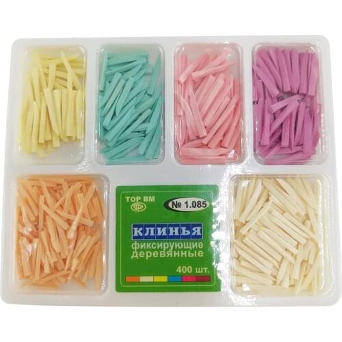 400pcs Dental Wooden Wedges 1.085 Interdental Contoured Dental Wedges Nonexpansion With Water Original Russia Imported NO 1.085