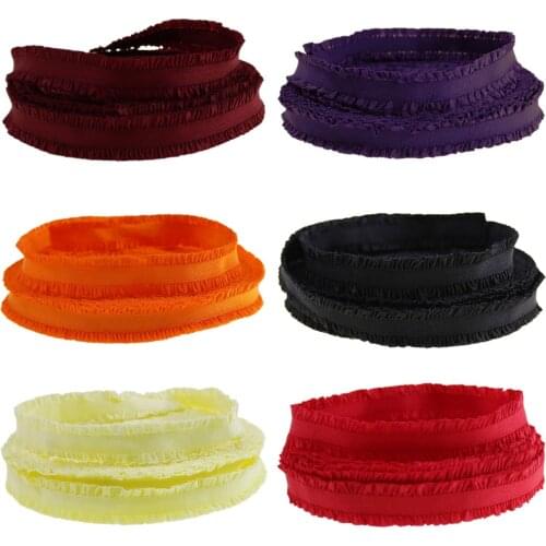 6 colors 13mm elastic ribbon, ruffled lace ribbon 10yards/lot retail packing