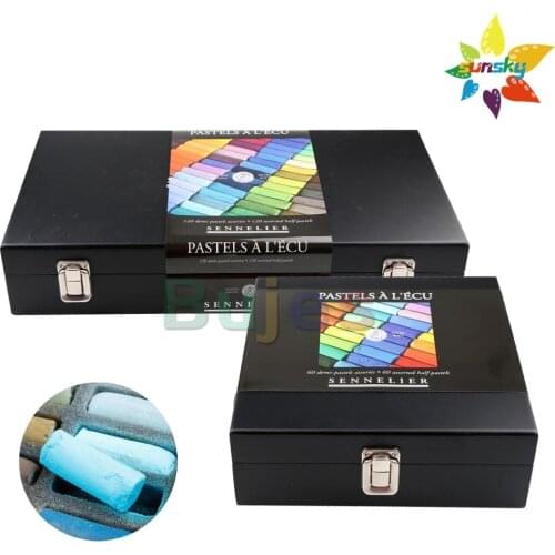 60 120 color original SENNELIER Pastel color powder professtional artist soft pastel color chalk art student sticks wood box