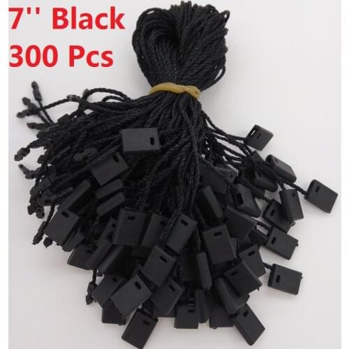 7" Garment Hang Tag String Black 300 Pieces Black Hang Tag Nylon Cord For Price Tag