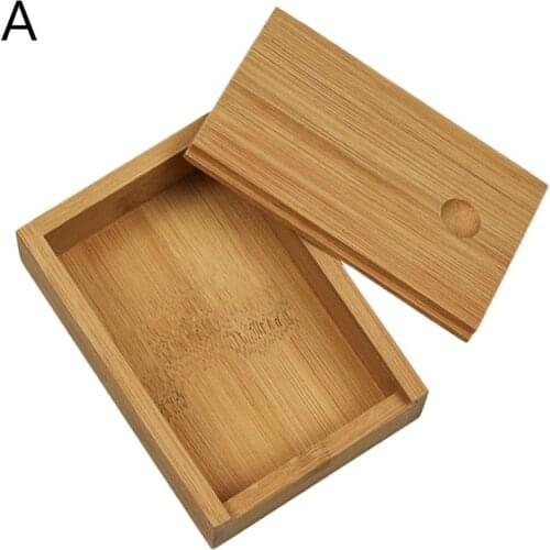 Bamboo Cards Storage Box Desktop Wooden Poker Playing Card Box Case Tarots Box X3UA