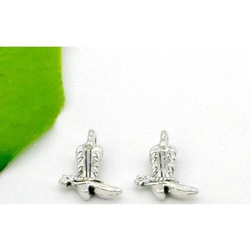 Free Shipping Wholesale 150 Pcs Tibetan Silver riding boots Fit European Charms Pendant 17.5x13mm