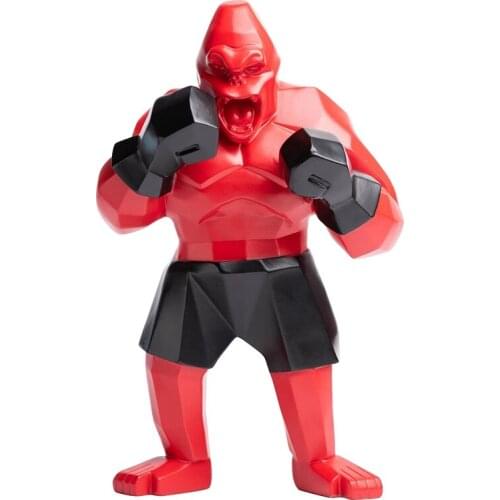 Boxing Big King Kong Resin Modern Geometric Artwork Monkey Sculpture Living Room Home Deco