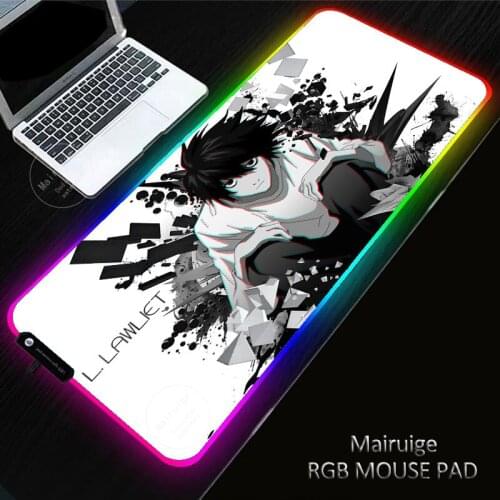 400X900MM Anime Death Note RGB Gaming Large XXL Mouse Pad Computer Gamer Mousepad Rubber No-slip Mat PC Laptop Keyboard Desk