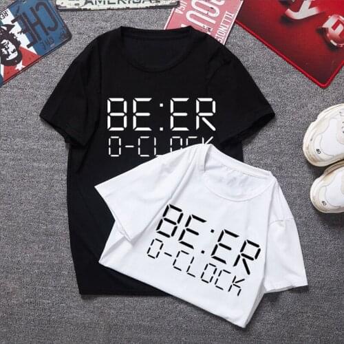 Brand Clothing BEER O'CLOCK Drinking Joke Funny T Shirt Men Short Sleeve T-shirt Top Tees Camiseta