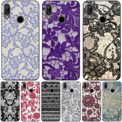 Lace Pattern Black Soft Silicone Phone Case For Redmi 7 8 9 A K20 30 Pro Note 8 8t 9 Pro 9s