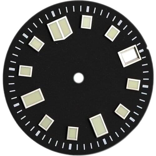 Mod Diy Watch Parts 28.5mm C3 Luminous Watch Dial Fit For Seiko 6105 NH35A Automatic Movement Watch