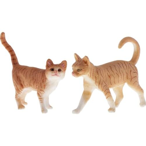 Cat Figure Toys Cats Model Kids Educational Toys Simulation Cats 2pieces