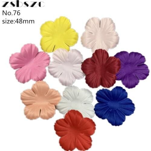 200pcs Artificial Flower Petals 48mm Petal Fake Flower for Wedding Homedecor DIY Scrapbook Card Craft Satin Flower Applique 76
