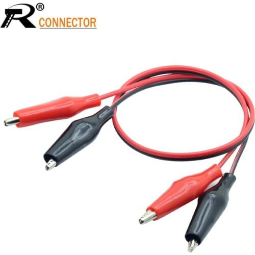 1pc Customized Alligator Cable 30/50/100cm/1meter Double Red and Black Clips Crocodile Cable Alligator Jumper Wire Test Leads