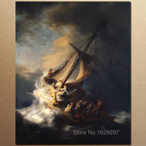 Rembrandt van Rijn Landscapes oil Painting Classic The Storm on the Sea of Galilee Canvas art Hand painted High quality