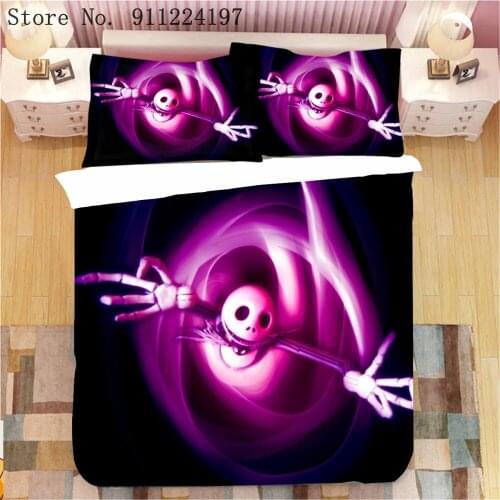 3pcs Halloween Bedding Set Christmas Skeleton Quilt Cover Ghost Duvet Cover Set 140*200CM Home Textiles Kids Boys Bed Set