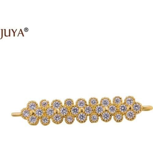 Handmade diy jewelry findings components CZ crystal long connectors charms making women bracelets necklace accessories part