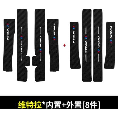 For Suzuki vitara 2015 2016 2017 2018 2019 2020 Door Sill Pedal Scuff Plate leather Guard Protector Car Styling Sticker