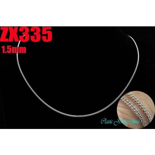 Small necklace stainless steel thin chain 1.5mm NK necklace fine ladys fashion Jewelry 20pcs ZX335