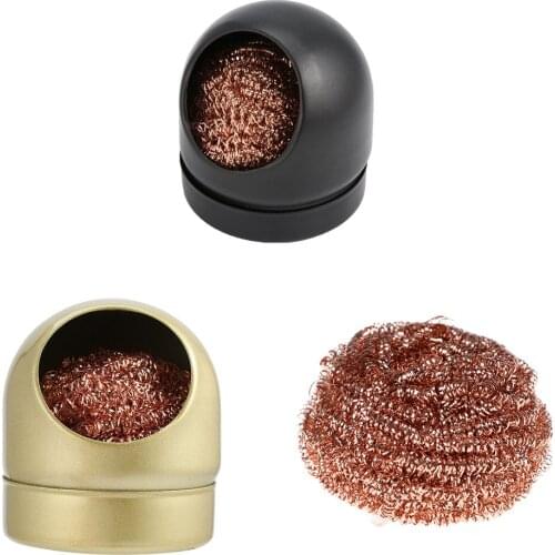 Metal Wire With Stand Set Welding Desoldering Soldering Solder Iron Tip Dross Cleaner Cleaning Steel Ball Mesh Filter Tin Remove