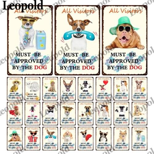 Metal Plaque Cute Pet Animal Series In Dog Hallway Room On Holiday Vintage Wall Art Deco Metal Painting