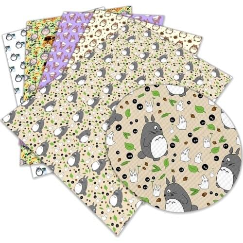 New Totoro Cartoon Printed Faux Leather A4 22x30cm for DIY Handmade Sewing Clothes Decorative Supplies