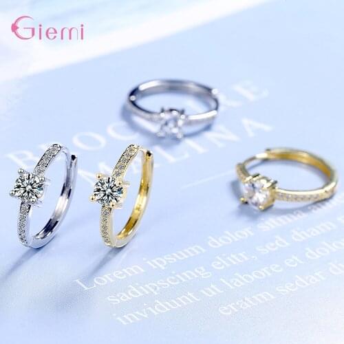 New Fashion Wholesale Women Bright Crystal Earrings Genuine 925 Sterling Silver Charm Earrings For Wedding Engagement Party