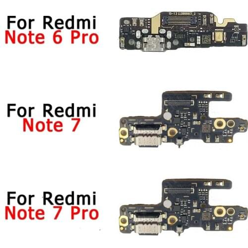 Original Charging Port For Xiaomi Redmi Note 7 6 Pro Charge Board Flex Cable Usb Connector Pcb Dock Replacement Spare Parts