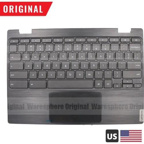 98% New Palmrest for Lenovo 300E Chromebook 2nd Gen MTK Top Cover With US Keyboard Touchpad 5CB0T95165 5CB0X55512 Black
