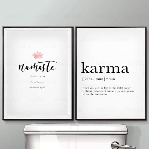 Get Naked Karma Posters And Prints Toilet Life Quote Modular Wall Art Wall Pictures For Bathroom Modern Home Canvas Painting