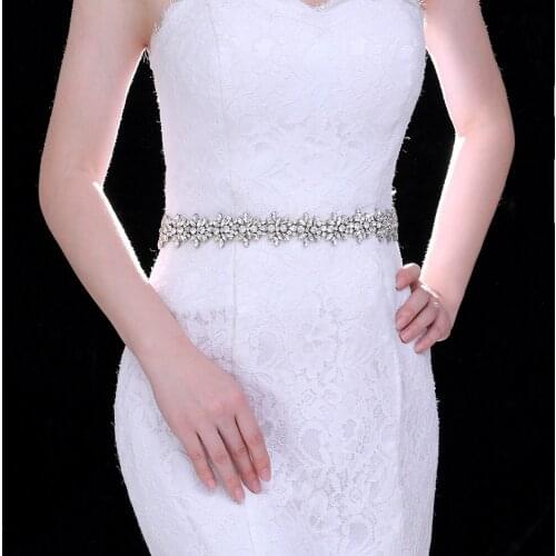 Handmade Stunning Crystal Rhinestone Bridesmaid Evening Party Gown Wedding Dresses Accessories Waistband Bridal Sashes Belts
