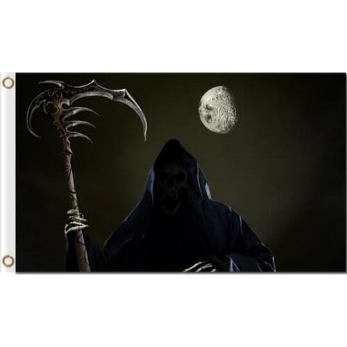 Death skull flag 3x5ft Fabric Prints home decoration Halloween Festival Horrible gift Polyester Flag