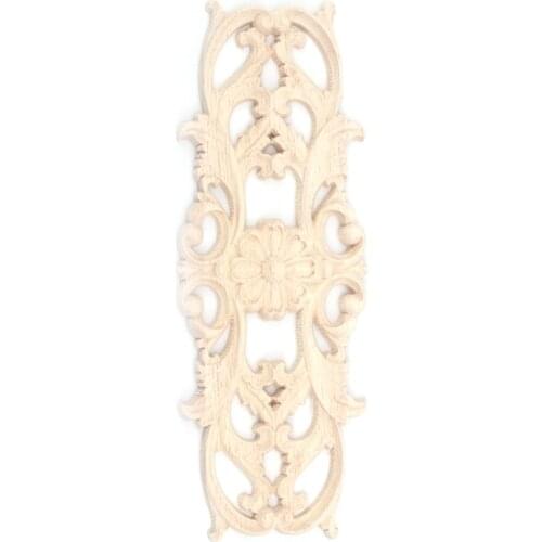 Rubber Wood Carved Applique Retro Furniture Crafts Decor New(22.5*8cm)