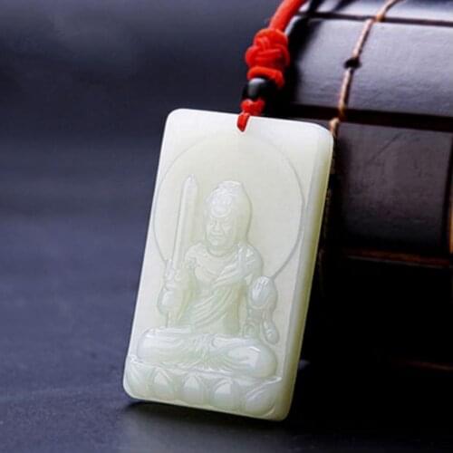 Xinjiang Hetian Jubilee Buddha Pendant Nether Tibetan Sushi Manjusri Bodhisattva Eight Guardian Zodiac Jade Pendant2648