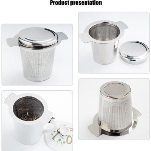 Tea Infuser Binaural Tea Leak Stainless Steel Tea Maker Tea Strainer Filter Coffee Leak Maker Home Teapot Brewing Tool