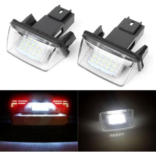 1pair 12V LED Car License Plate Light Lamp For Peugeot 206 207 306 307 406 407 For Citroen C3 C4 C5 License Number Plate Bulb