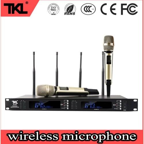 TKL RX-80 UHF true Diversity dual handhold wireless microphone family karaoke mic professional stage wireless microphone