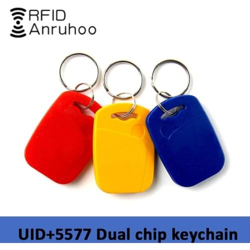 5/10PCS RFID Smart Dual Frequency Chip Tag 125Khz T5577 EM4305 Rewritable Badge 13.56Mhz NFC S50 Clone Copy Token Keychain