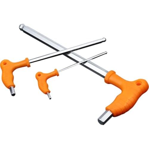 Universal Wrench Key Hex Key Wrench Spanner T Type Non-slip Handle Ball End 2.5mm 4mm 12mm 14mm Hex Allen Spanner Set Hand Tools