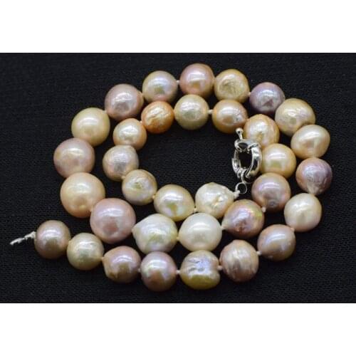 Wow! freshwater pearl multicolor baroque reborn keshi"Edison" 9-13mm necklace 18inch nature FPPJ