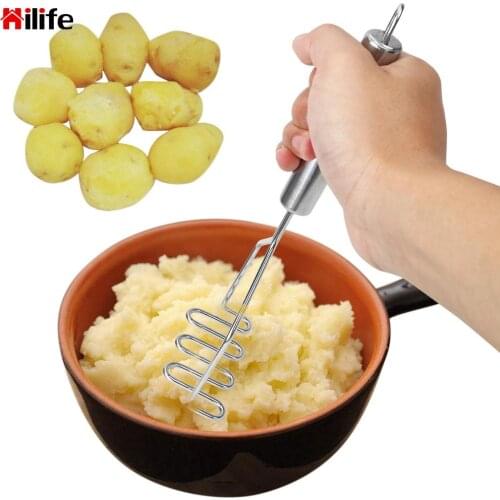 Wave Shape Potato Masher Kitchen Tool Potato Crusher Stainless Steel Durable 24cm
