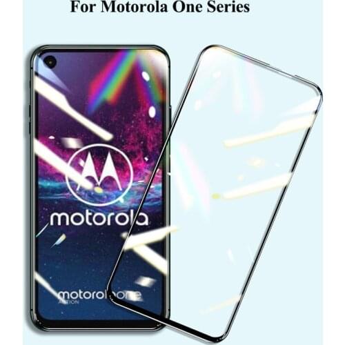 For Motorola One Vision Fusion Plus 5G ACE Black Edge Tempered Glass Screen Protector For One Action Hyper Zoom Macro Front Film