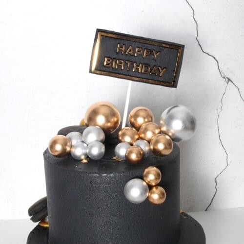 Gold and Silver Ball Birthday Cake Placement Cake Baking Simulation Plugin Ins Cool Wind Ball Christmas Decorations (2-4 cm)