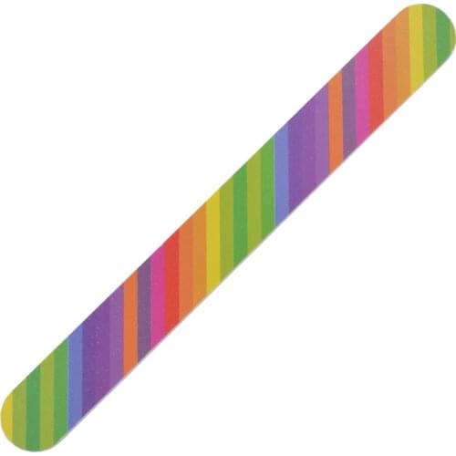 YZWLE 1Pc 2-Side Rainbow Color Professional Nail File Tool, Nail Art Acrylic Polish Grind Sand File Block Buffer Nails Tool