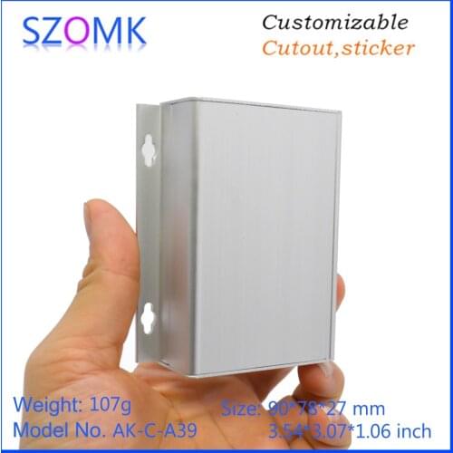 10 pcs, 27*78*90mm anodizing aluminum box for electronics device housing wall mounting extruded control enclosure aluminum case