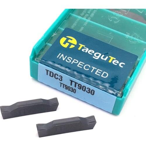10pcs TDC3 TT9030 3mm Carbide Inserts TaeguTec Grooving Turning Tool CNC Lathe Cutter Tool CNC Tools Hard Alloy Slotting Blade