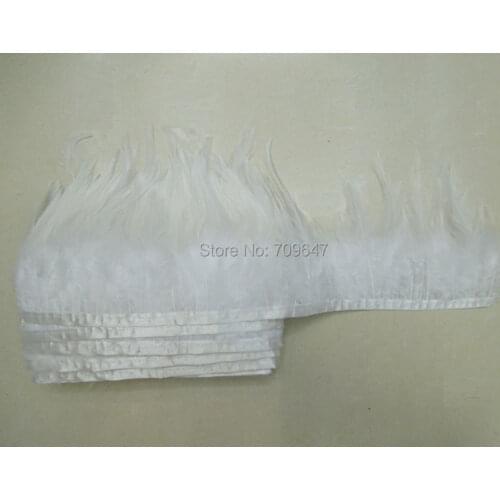 10Yards/lot!Halloween Sale!4-6"(10-15cm)Height white rooster feather trim, hackle, costume supply, craft supply, DIY crafts
