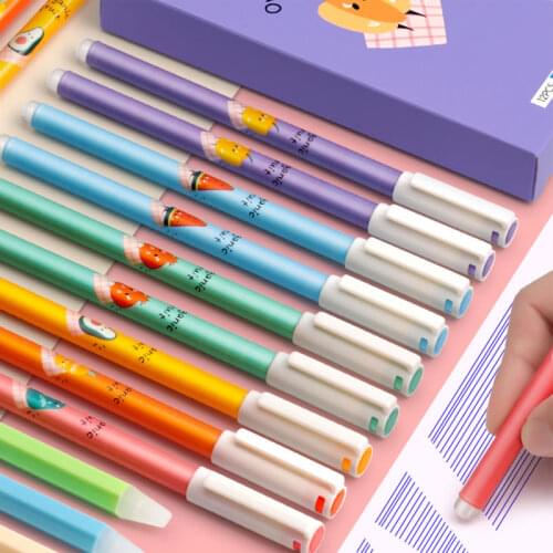 12 pcs/box Cartoon Erasable gel pens Kawaii 0.5mm ballpoint Magical erase pens for school Stationery cute stationary supplies
