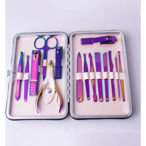 15pcs Nail Trimming Tool Multifunction Stainless Steel Nail Clippers Set Beauty Scissors Manicure Pedicure Nail Clippers Kit